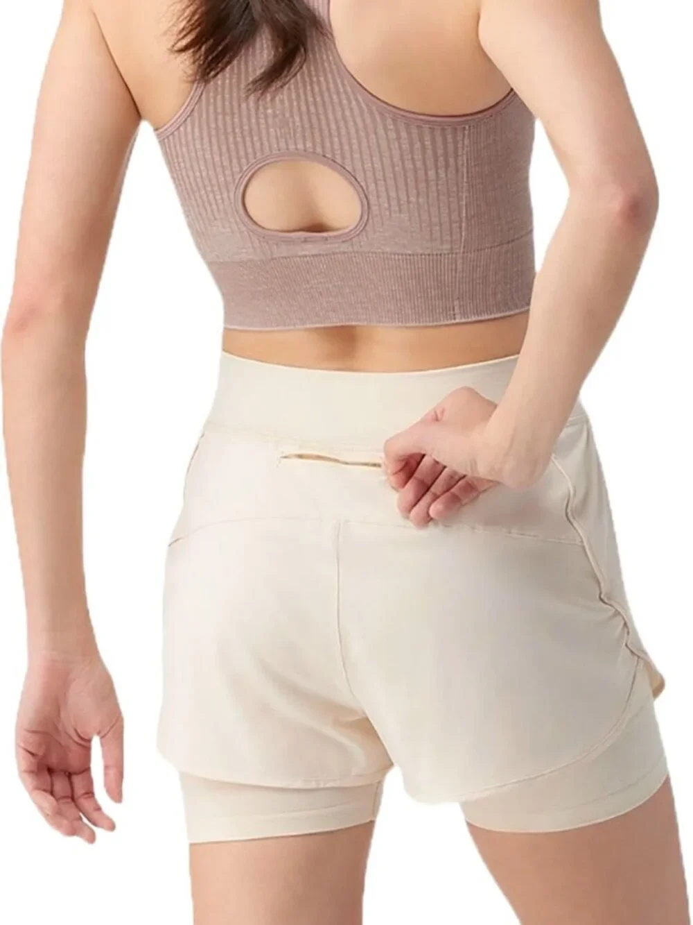 Smartwool Women's Intraknit Active Lined Shorts in Cream Tan Size Small - Picture 2 of 10